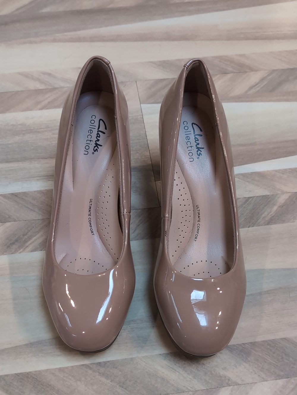 Clarks Collection Women's Nude Patent Round-Toe Pumps
